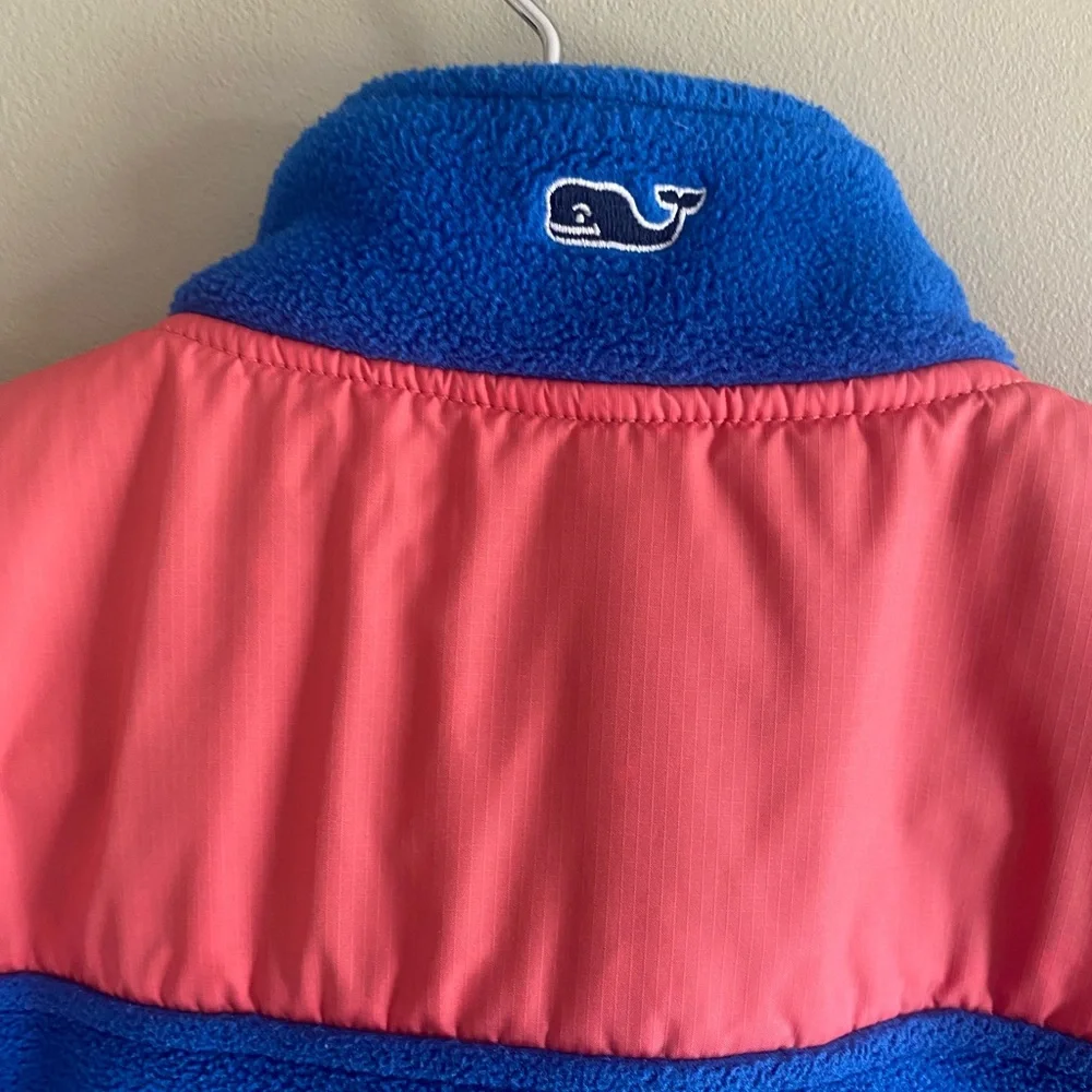 Vineyard Vines Vest Martha’s Vineyard Mens Medium‎ Blue Pink Fleece Outdoor Golf - Picture 7 of 9